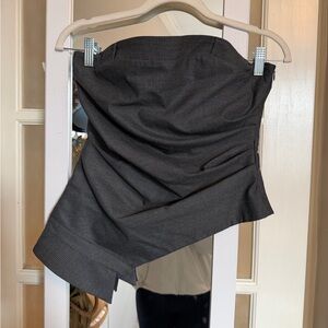 Zara Charcoal Asymmetrical Strapless Top